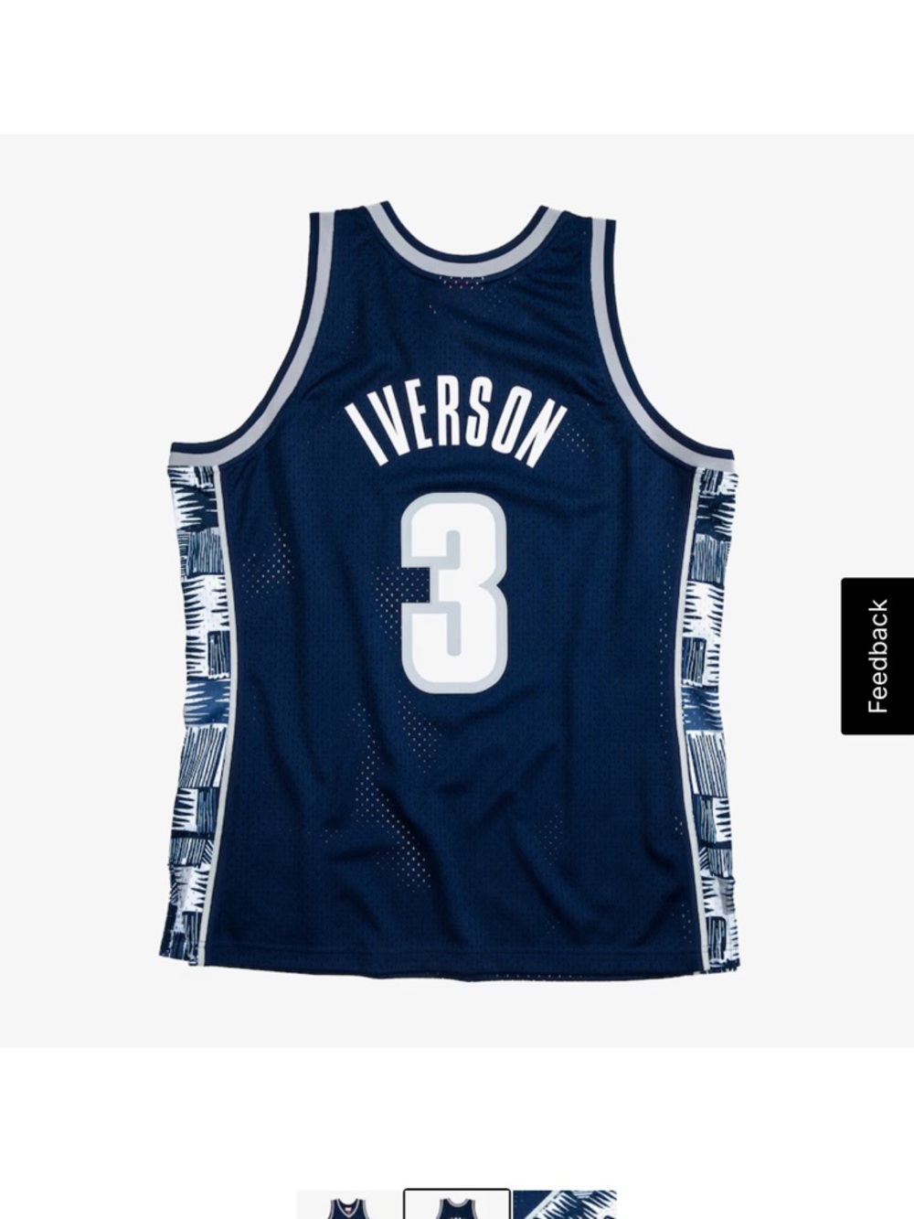 Youth Mitchell & Ness Georgetown Allen Iverson Jersey - Picture 2 of 8